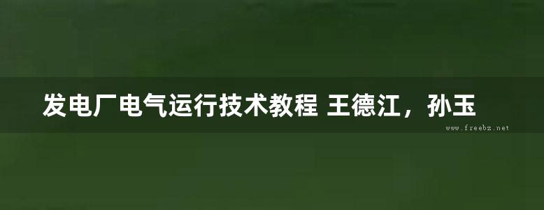 发电厂电气运行技术教程 王德江，孙玉梅，杨明 编 (2015版)